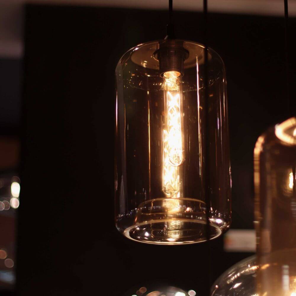 s.luce Cruet Up Esstisch-Pendelleuchte 2 bis 5-flammig 120cm mit hochwertigem Glas und elegantem Design.