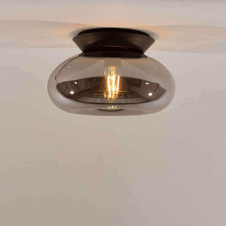 s.luce Cruet Glas Wand- und Deckenleuchte Up & Low in moderne Ästhetik mit schwarzer Basis.