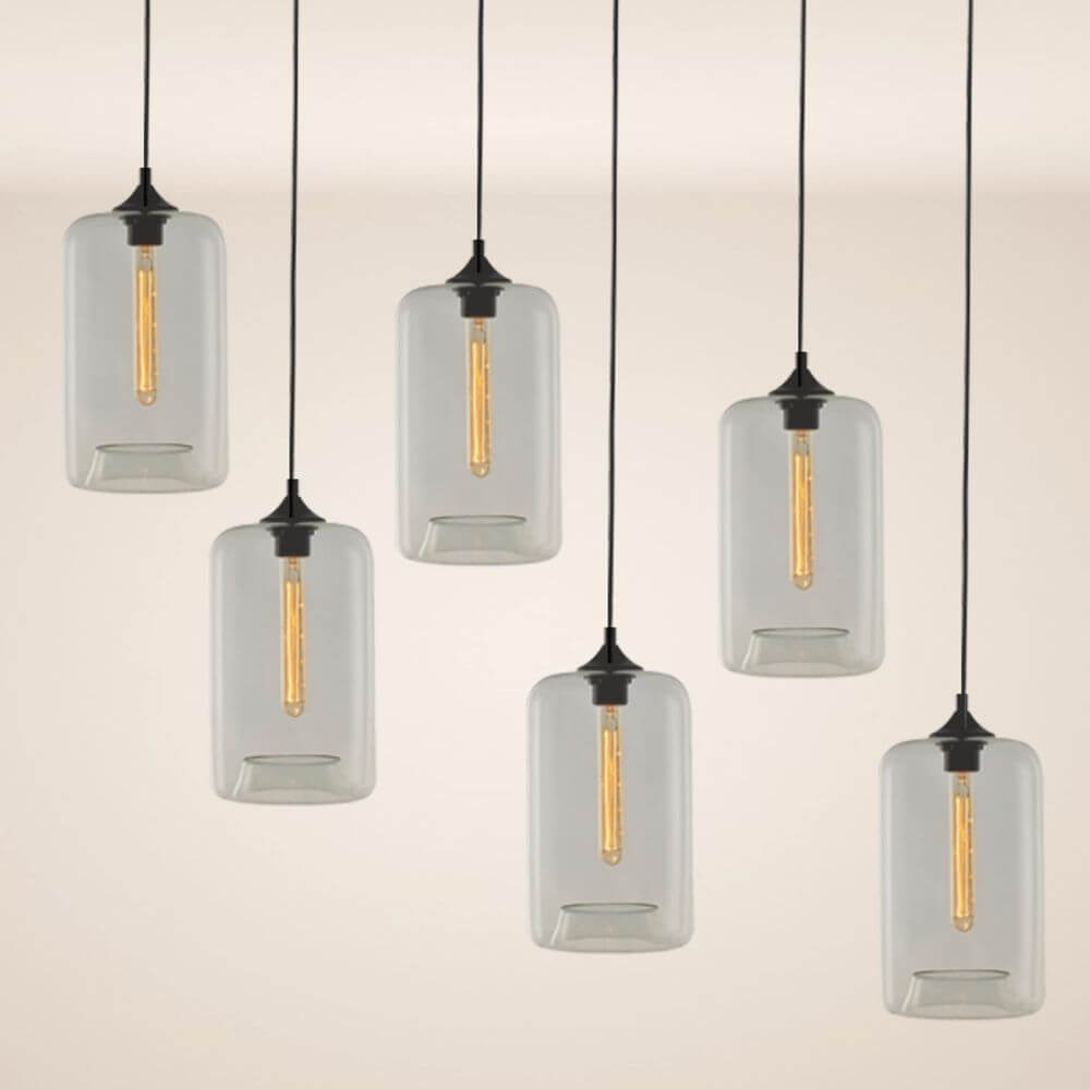 s.luce Lampa wisząca Cruet z wieloma źródłami światła w nowoczesnym, ponadczasowym designie z wysokiej jakości szklanymi zwisami.