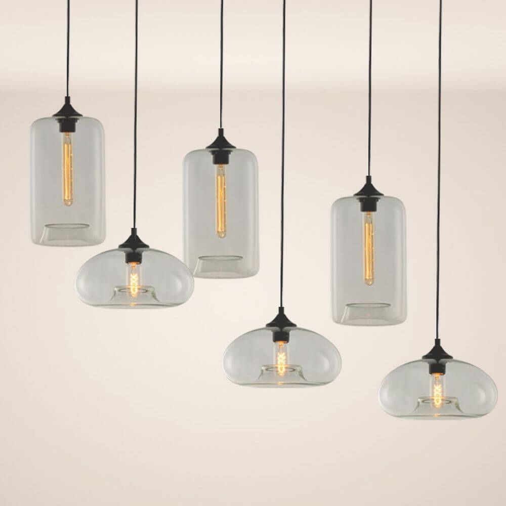 s.luce Lampa wisząca Cruet w nowoczesnym designie z różnymi formami szklanymi.