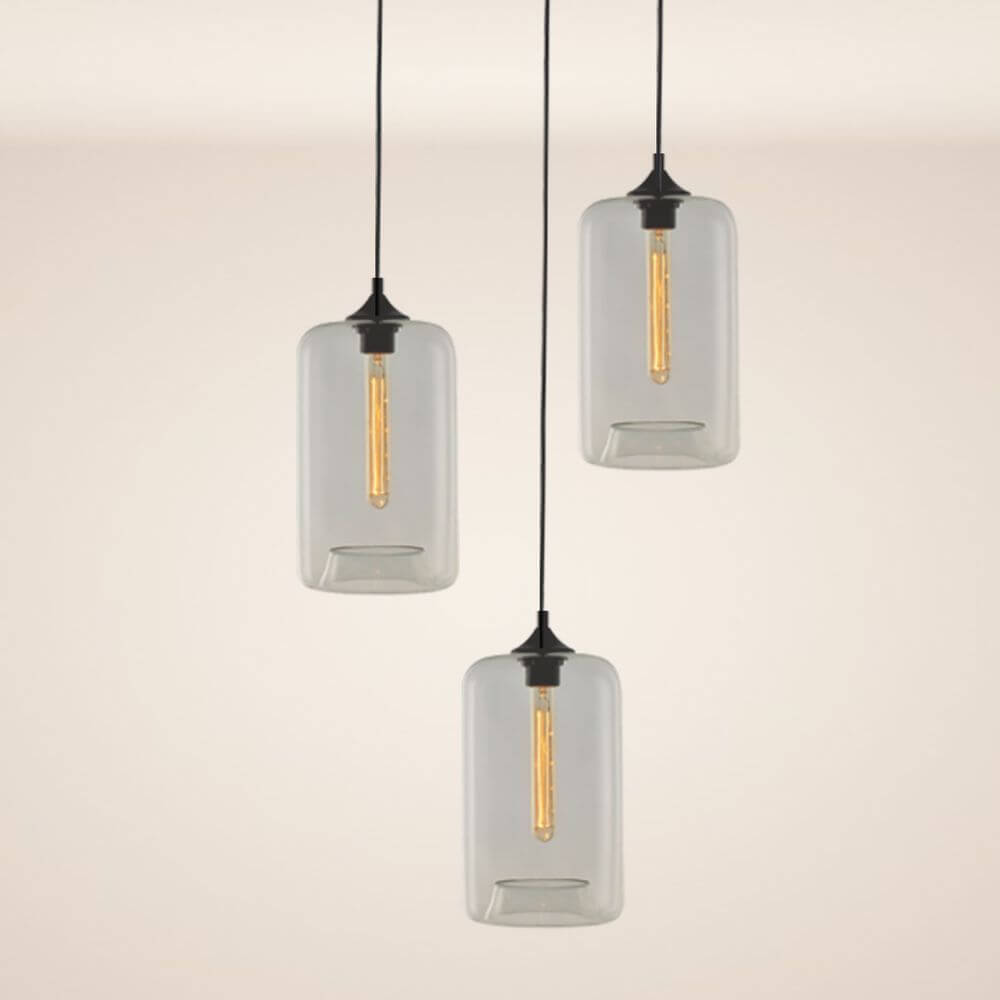 s.luce Cruet mehrflammige Hängeleuchte im modernen Design mit eleganten Glaskugeln.