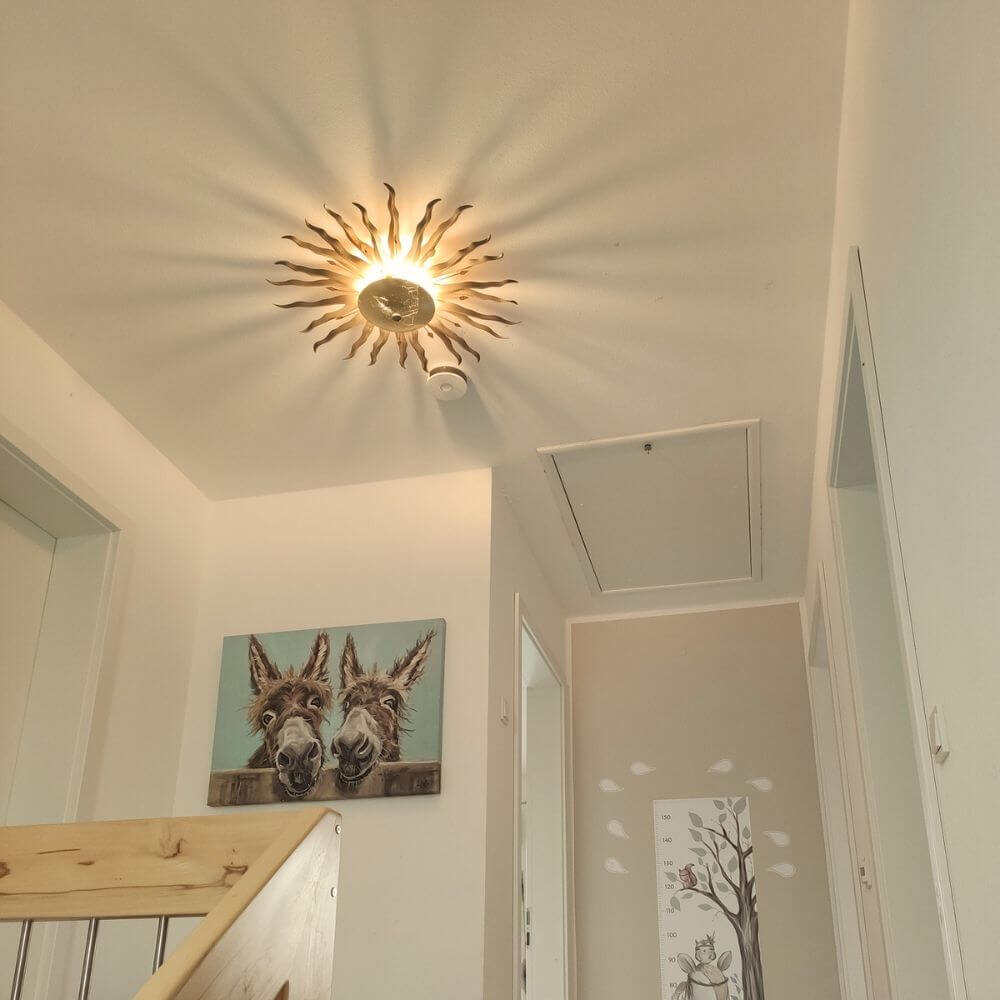 s.luce Diator L forgiato a mano colori sole Ruggine e oro