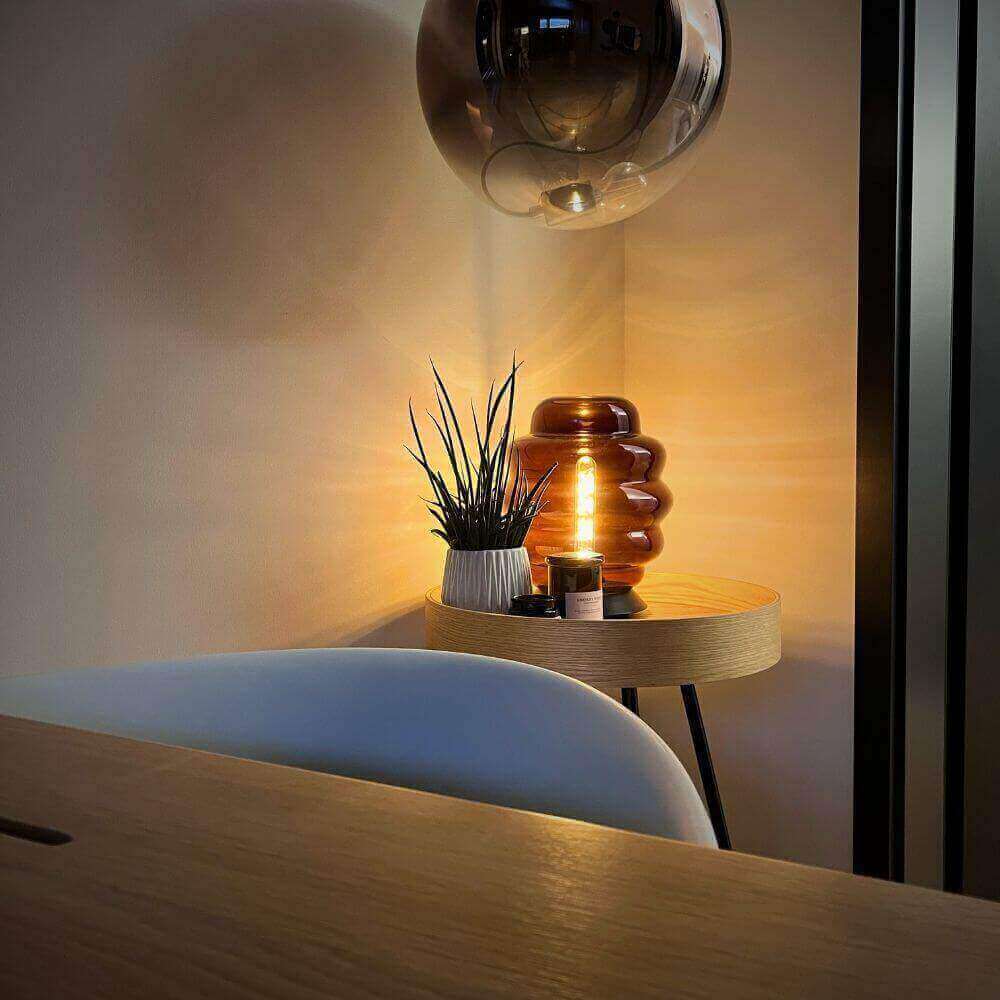 s.luce Echos glass table lamp E27 with switch