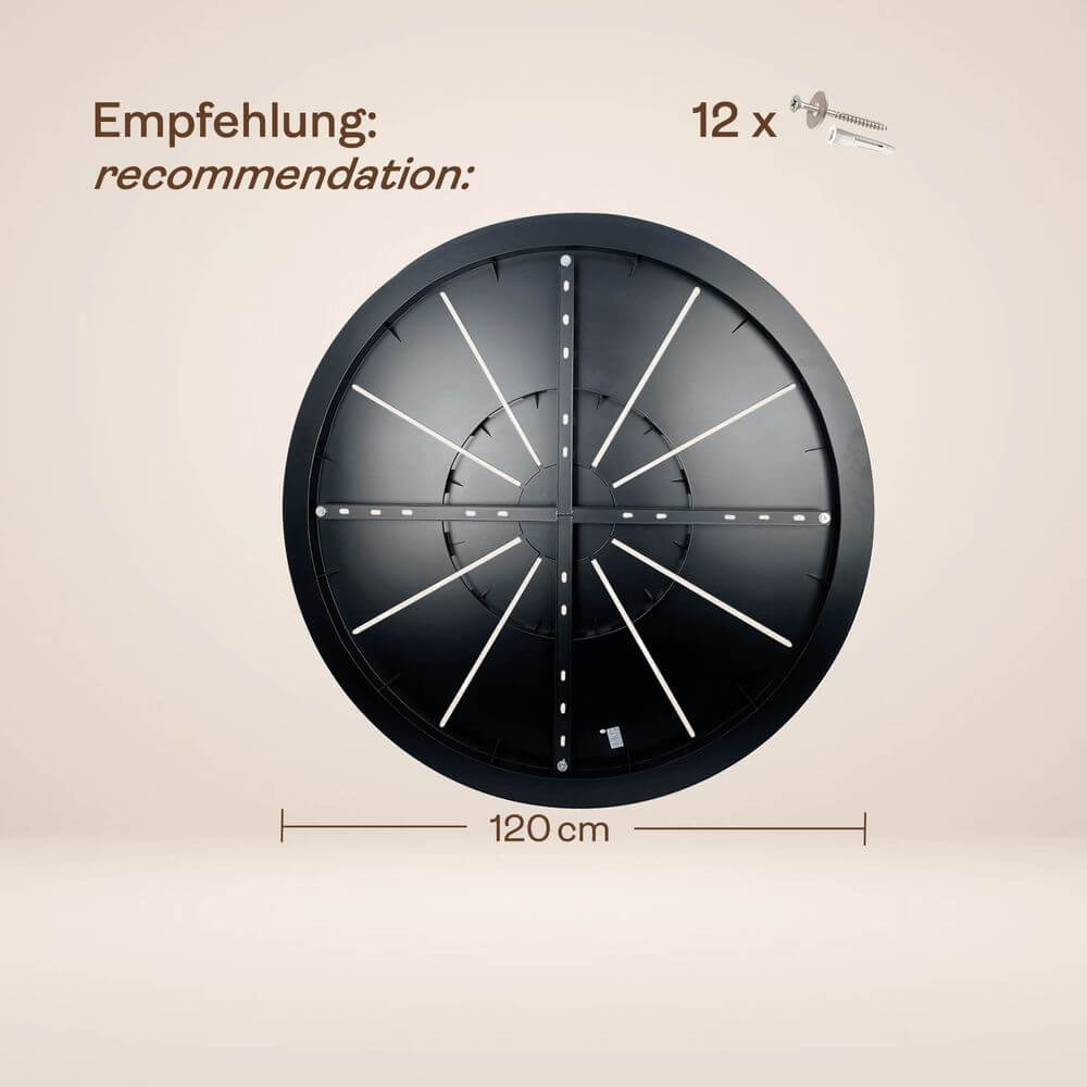 s.luce Echos Galerieleuchte 20-flammig Ø 120cm Baldachin Ø 25cm Montageempfehlung mit 120 cm Durchmesser.