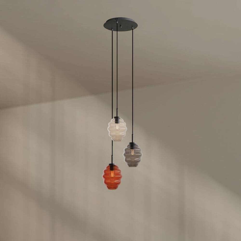 s.luce Luz de galeria Echos 3 luzes Ø 40cm copa Ø 18cm