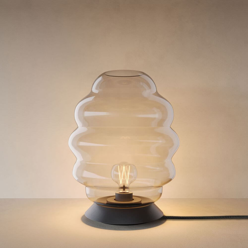 s.luce Echos bordslampa i glas E27 med strömbrytare