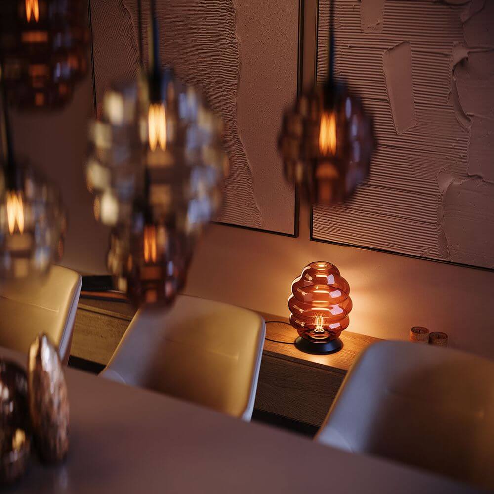 s.luce Echos bordslampa i glas E27 med strömbrytare