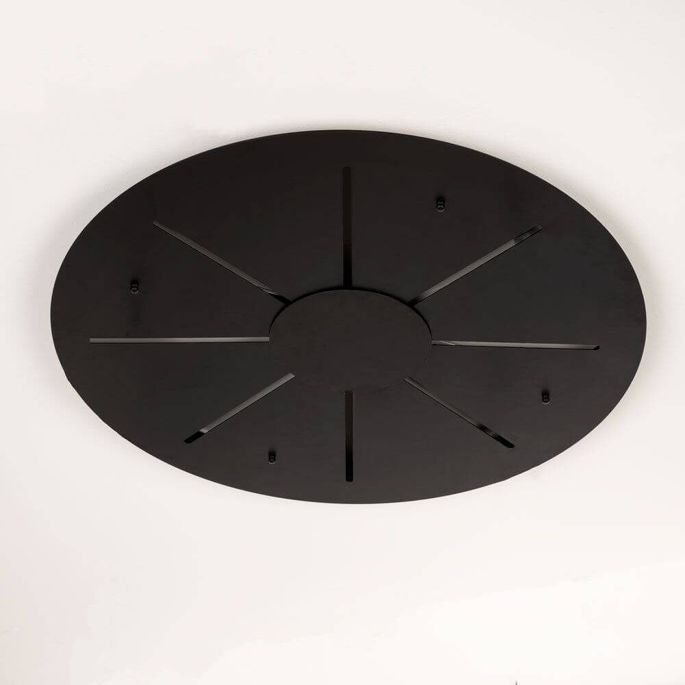 s.luce Fusion XXL Galerieleuchte 8-flammig LED-Ring schwarzer Lampenschirm in ovaler Form