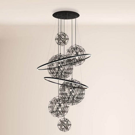 s.luce Fusion XXL Galerieleuchte 8-flammig LED-Ring mit eleganten Pendelleuchten und modernen LED-Ringen.