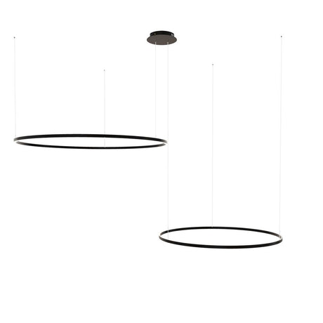 s.luce Lampada a sospensione ad anello LED a 2 luci eccentriche
