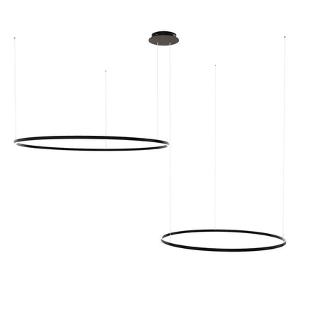 s.luce LED Ring pendant lamp 2-light eccentric in modern design with two rings.