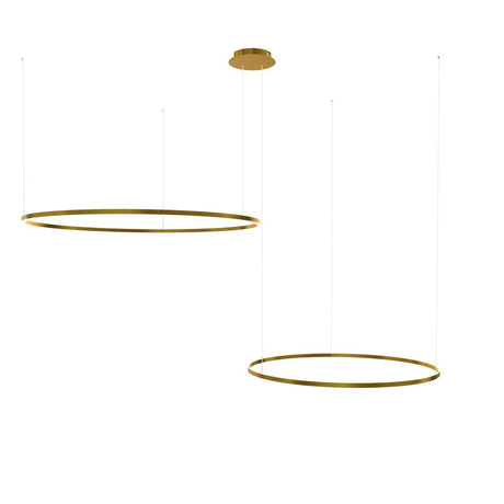 s.luce LED Ring pendant lamp 2-light eccentric in modern design with two rings.