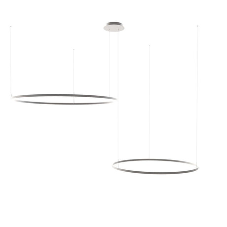 s.luce Lampada a sospensione ad anello LED a 2 luci eccentriche