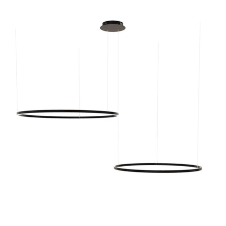 s.luce Lampada a sospensione ad anello LED a 2 luci eccentriche