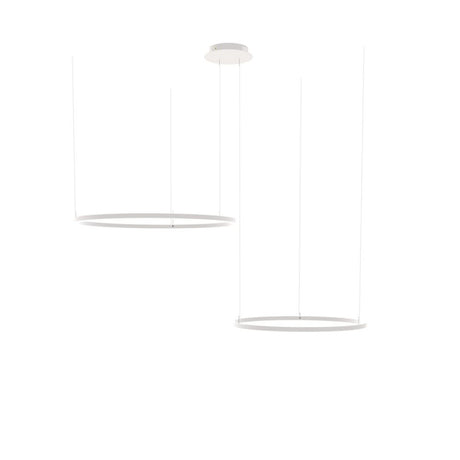 s.luce LED Ring pendant lamp 2-light eccentric, elegant pendant lamp with two rings.