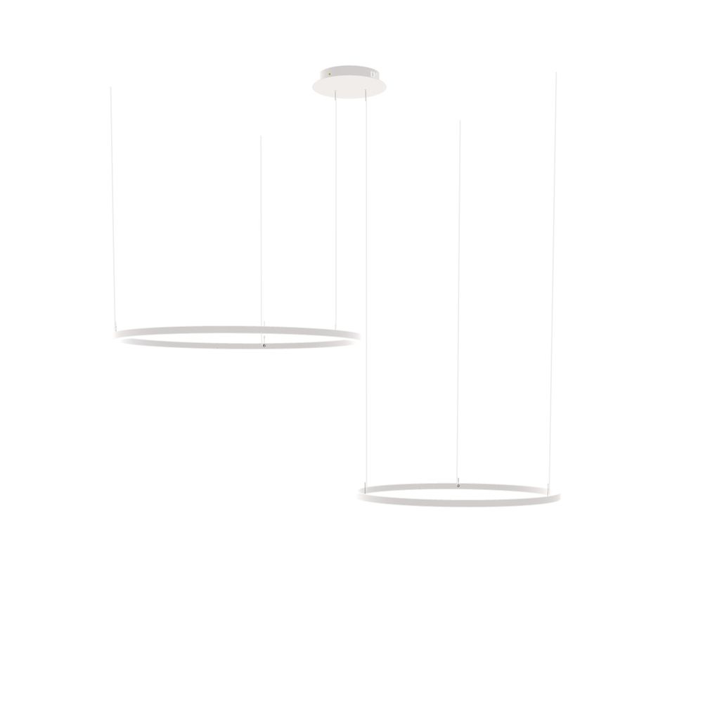s.luce LED Suspension Ring à 2 lampes excentrée, élégante suspension avec deux anneaux.