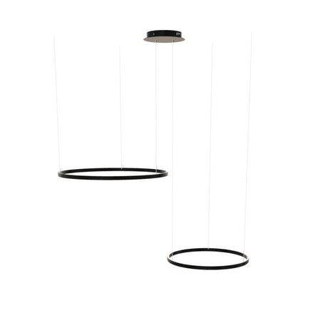 s.luce LED Ring pendant lamp 2-light eccentric in modern design with two rings.