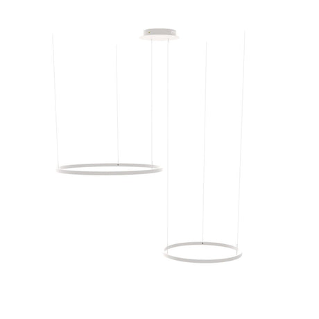 s.luce Lampada a sospensione ad anello LED a 2 luci eccentriche