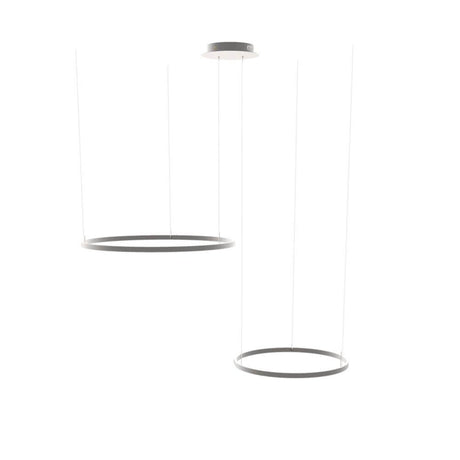 s.luce LED Ring Hängelampe 2-flammig Exzentrisch in modernem Design, schwebend und elegant.