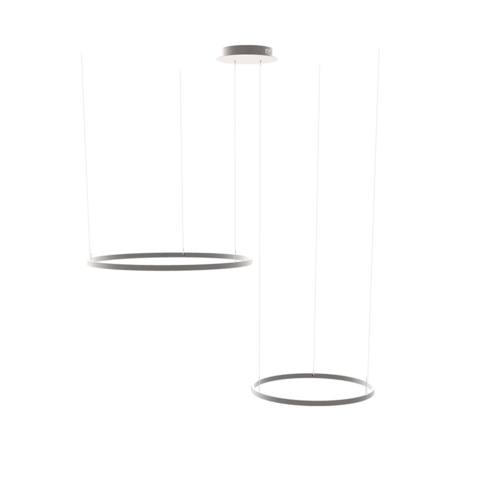 s.luce LED Ring Hängelampe 2-flammig Exzentrisch in modernem Design, schwebend und elegant.