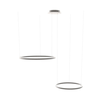 s.luce LED Ring pendant lamp 2-light eccentric in modern design, floating and elegant.