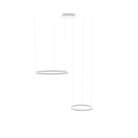 s.luce LED Ring pendant lamp 2-light eccentric in modern design with two hanging rings.