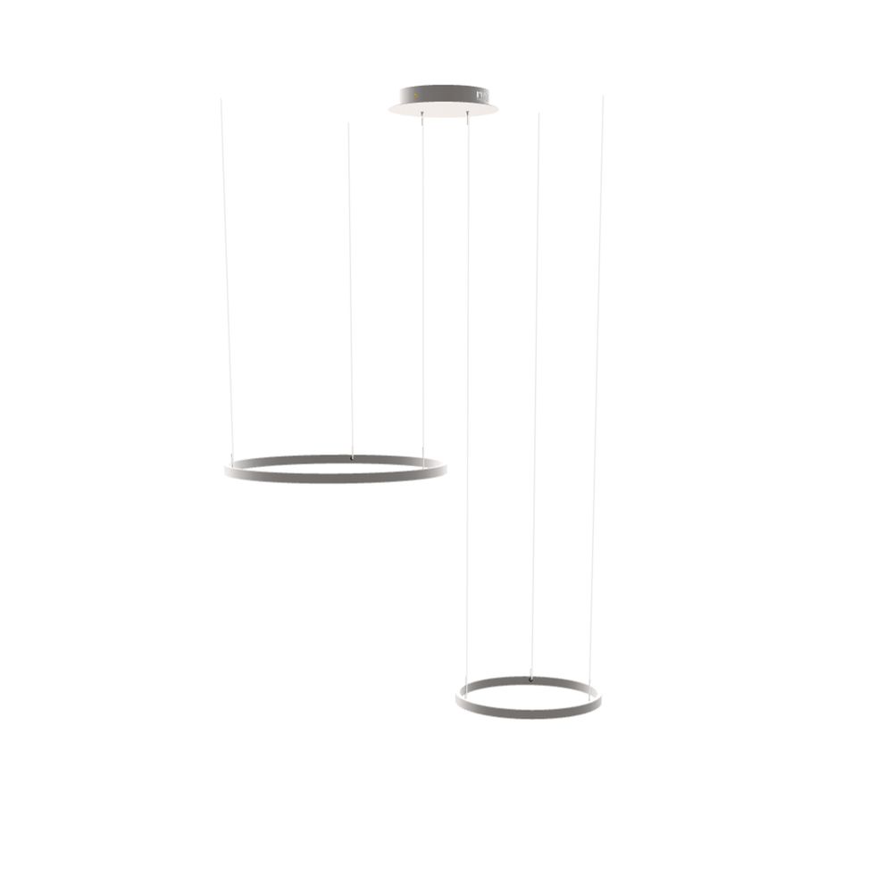 s.luce LED Suspension Ring à 2 lampes excentrée dans une disposition moderne et excentrée.