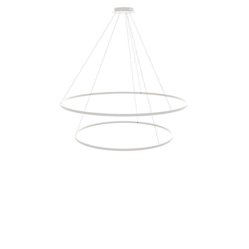 s.luce LED ring pendant light 2-flame central in modern, elegant design with two rings.