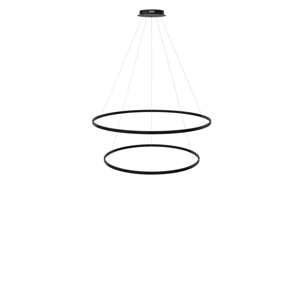 s.luce LED Ring Hängeleuchte 2-flammig Zentrisch in modernem Design mit zwei Ringen.