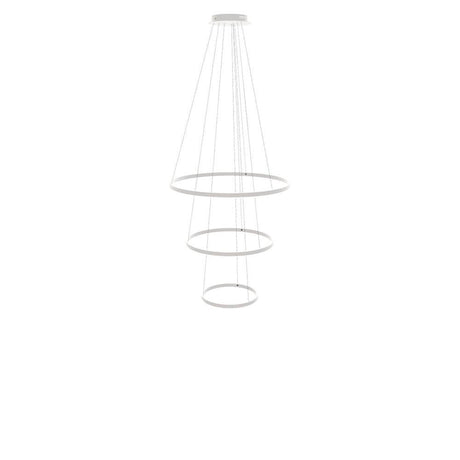 s.luce LED Ring Hängeleuchte 3-flammig Zentrisch in Weiß mit drei Ringen für harmonisches Lichtdesign.