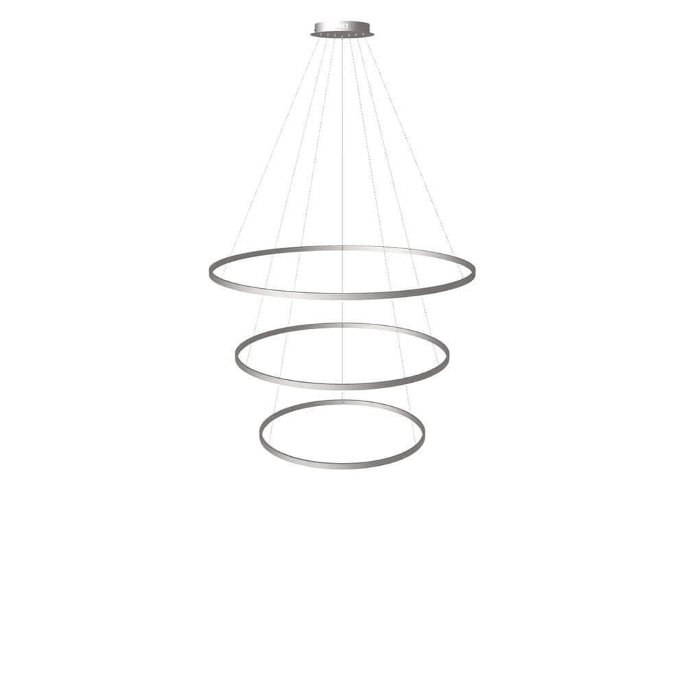 s.luce LED Ring Hängeleuchte 3-flammig Zentrisch mit drei Ringen, elegantes Design, harmonisches Lichtspiel.