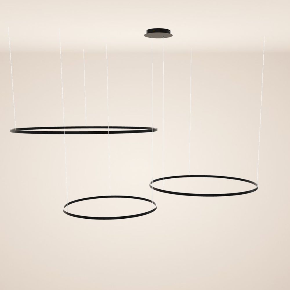 s.luce Lámpara colgante LED de anillo excéntrico de 3 luces