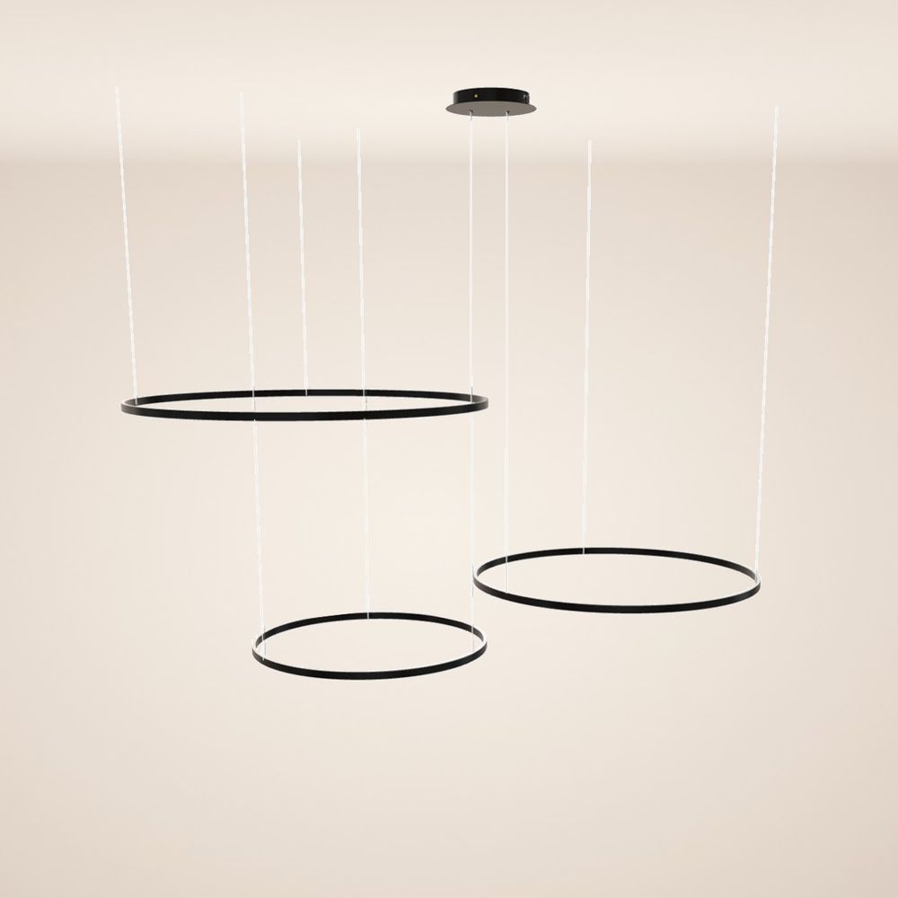 s.luce Lámpara colgante LED de anillo excéntrico de 3 luces