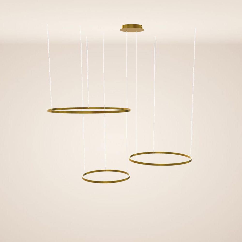 s.luce Lámpara colgante LED de anillo excéntrico de 3 luces