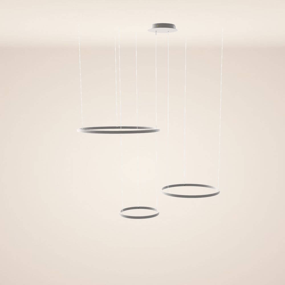 s.luce Lámpara colgante LED de anillo excéntrico de 3 luces