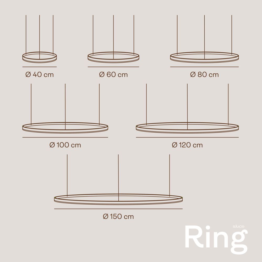 s.luce Lámpara colgante LED de anillo excéntrico de 3 luces