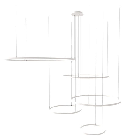 s.luce Lampada a sospensione ad anello LED a 5 luci eccentriche