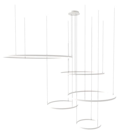 s.luce LED Ring Hängeleuchte 5-flammig Exzentrisch in modernem Design, ideal für kreative Beleuchtungslösungen.