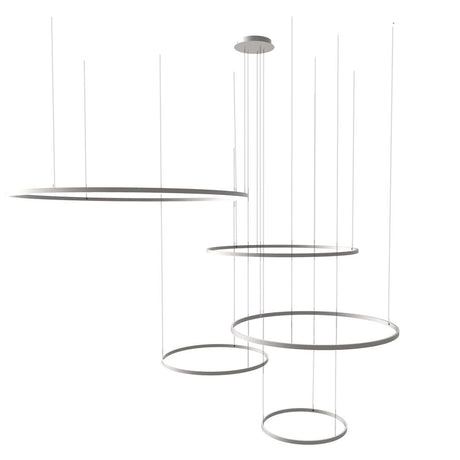 s.luce Lampada a sospensione ad anello LED a 5 luci eccentriche