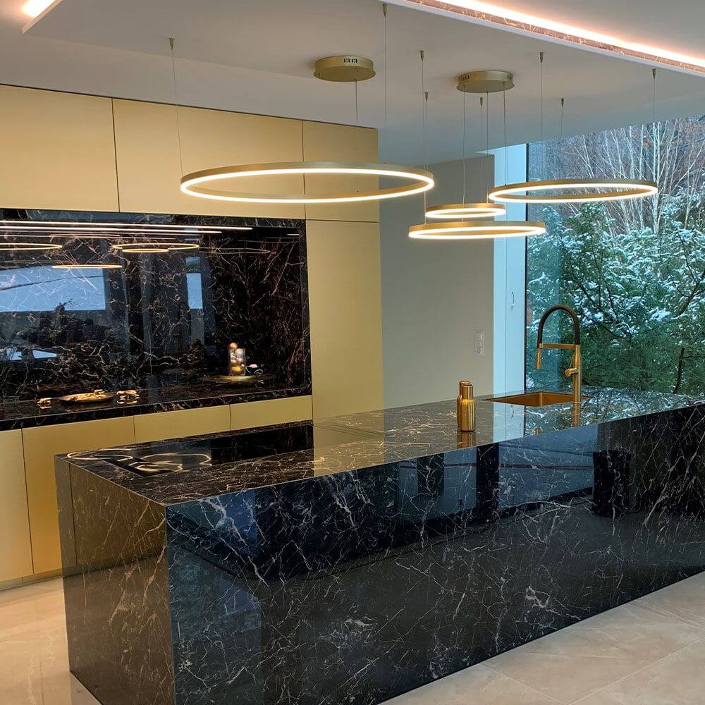 s.luce Candeeiro suspenso de anel LED excêntrico de 5 luzes