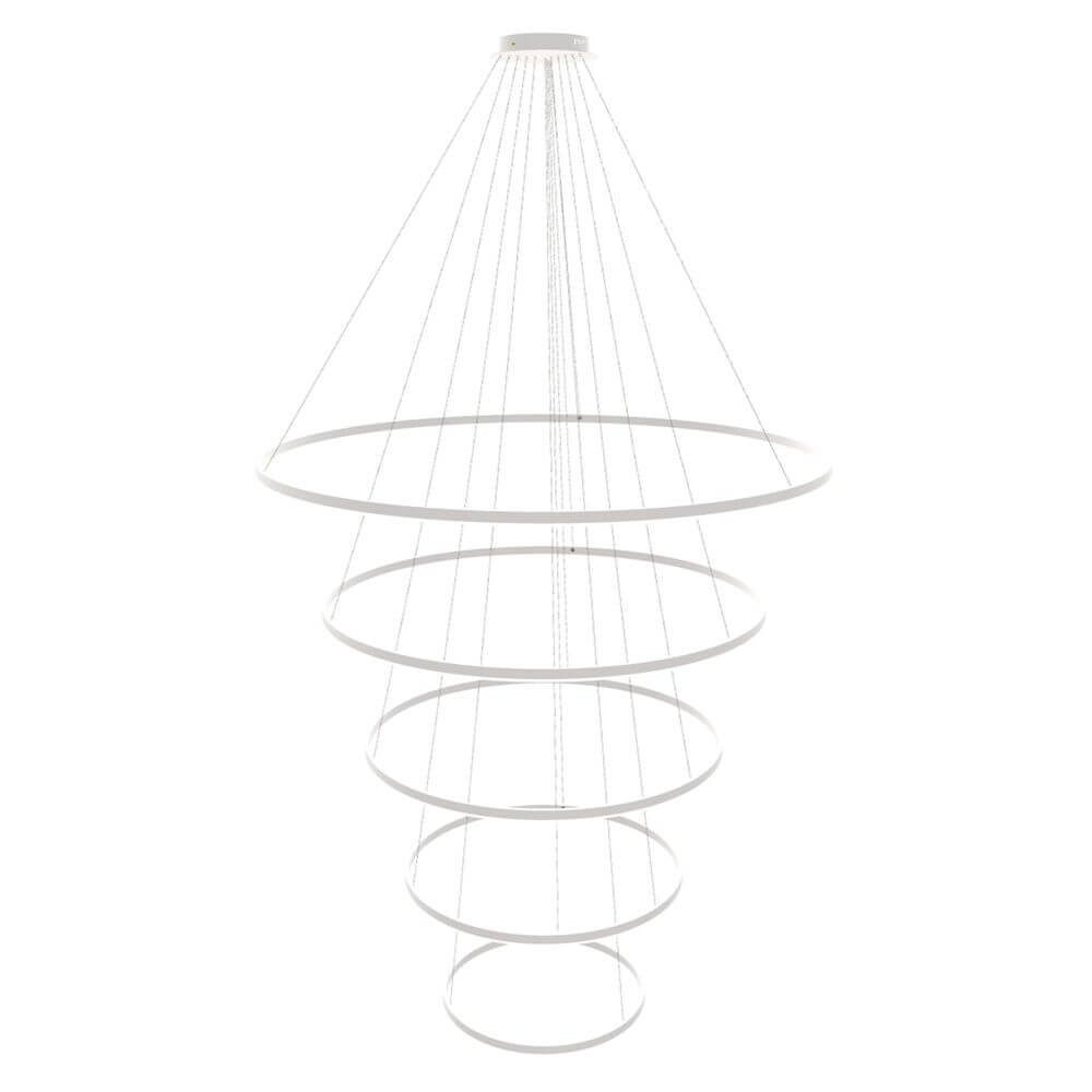 s.luce Suspension LED en anneau 5 flammes centrée dans un design élégant pour des intérieurs modernes.