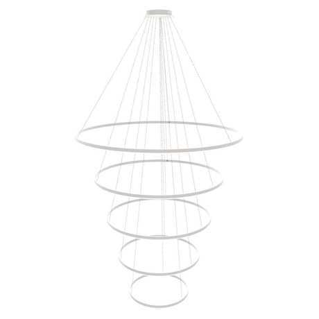 s.luce LED ring pendant light 5-flame central in elegant design for modern interiors.