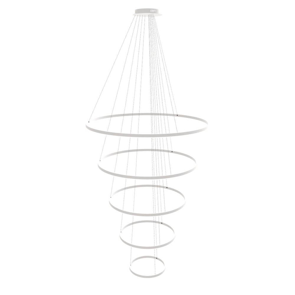 s.luce LED Ring Pendellampa 5-ljuskällor centralt – elegant, modern pendellampa i vitt.