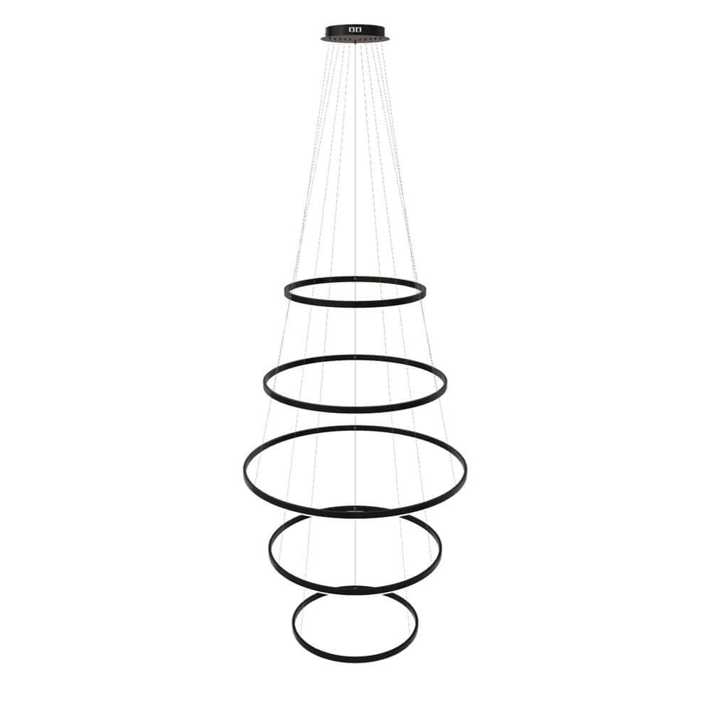 s.luce LED-renkaan riippuvalaisin 5-lamppuinen keskeinen - tyylikäs ja moderni valaistusratkaisu suurille tiloille.