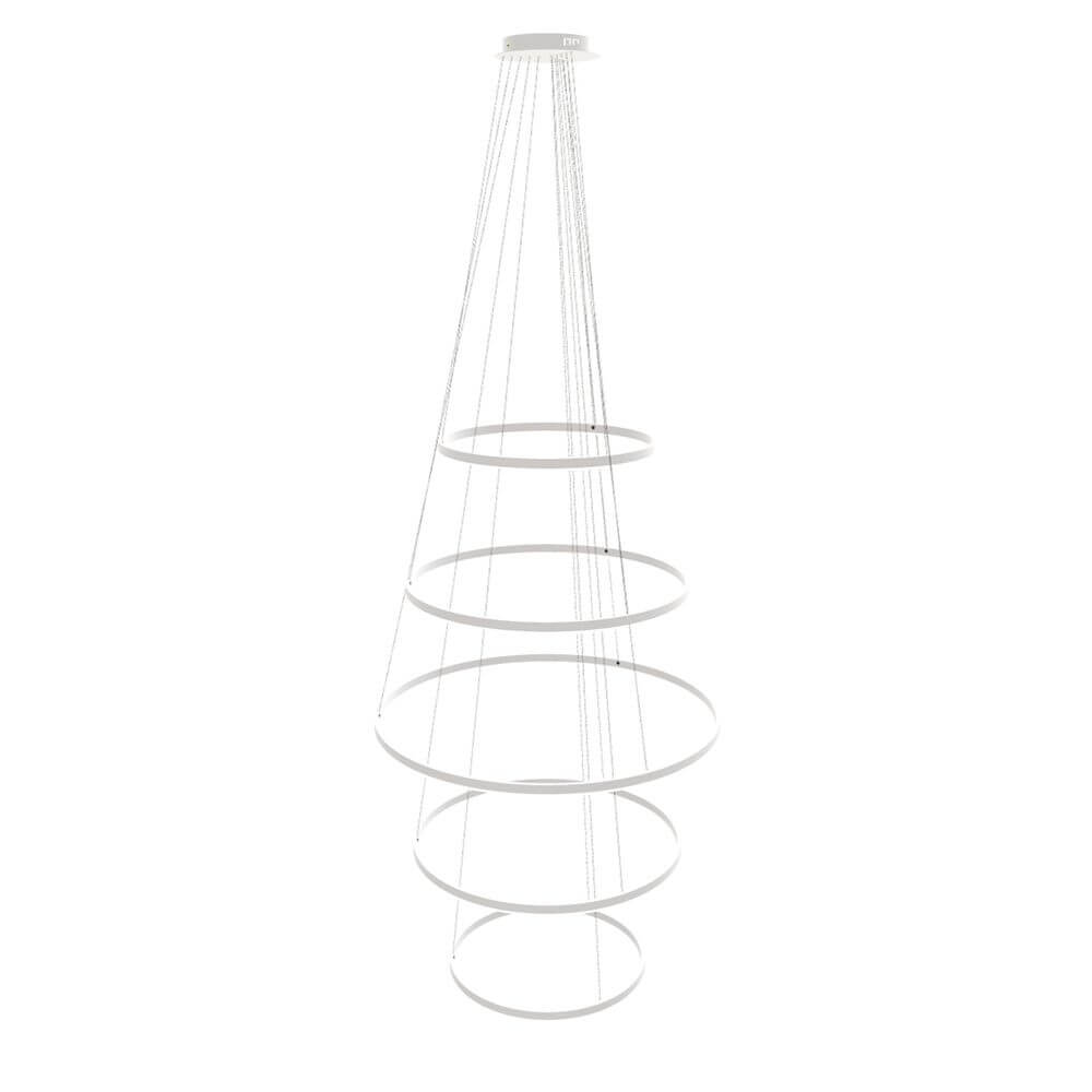s.luce Suspension LED en anneau 5 flammes centrée dans un design moderne pour des intérieurs élégants.
