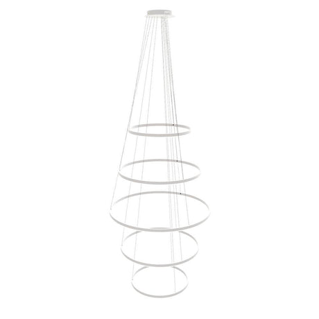 s.luce Anneau LED suspension 5-flammes central dans un design moderne pour des intérieurs élégants.