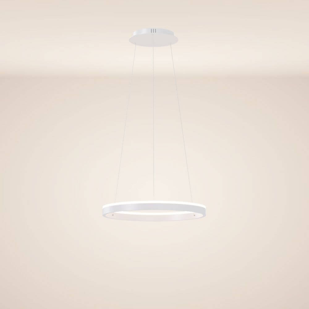 s.luce LED Ring Pendelleuchte rund Direkt oder Indirekt in modernem Design, sanft schwebend unter der Decke.