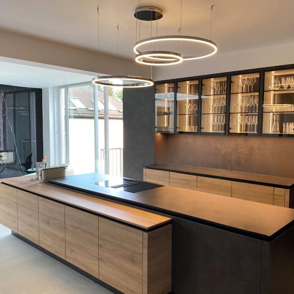 s.luce LED Ring Pendelleuchte rund Direkt oder Indirekt über einer modernen Küche!