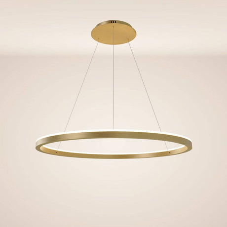 s.luce LED Ring Pendelleuchte rund Direkt oder Indirekt in modernem Design mit goldener Oberfläche.