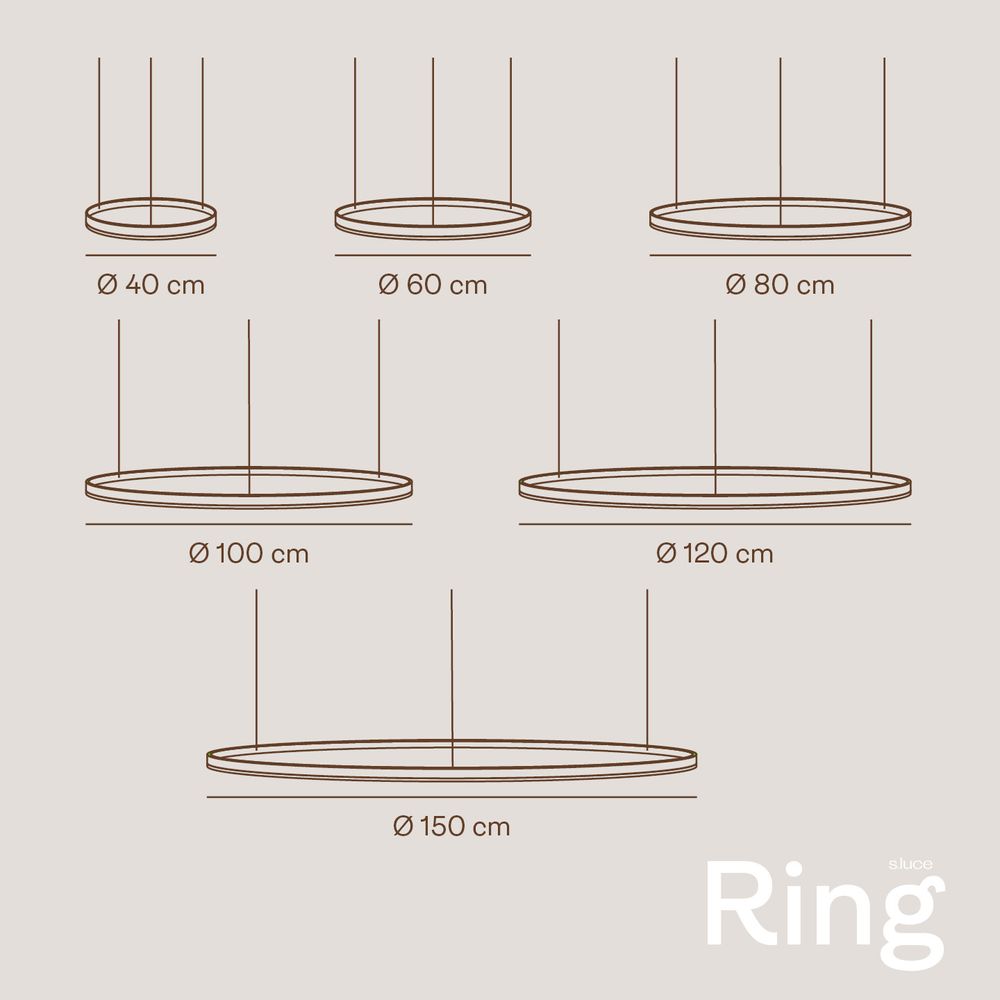 s.luce LED-pendelring rund direkte eller indirekte